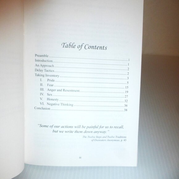 2004 OVEREATERS ANONYMOUS The Fourth Step Inventory Guide Pride Fear Anger - Picture 3 of 4